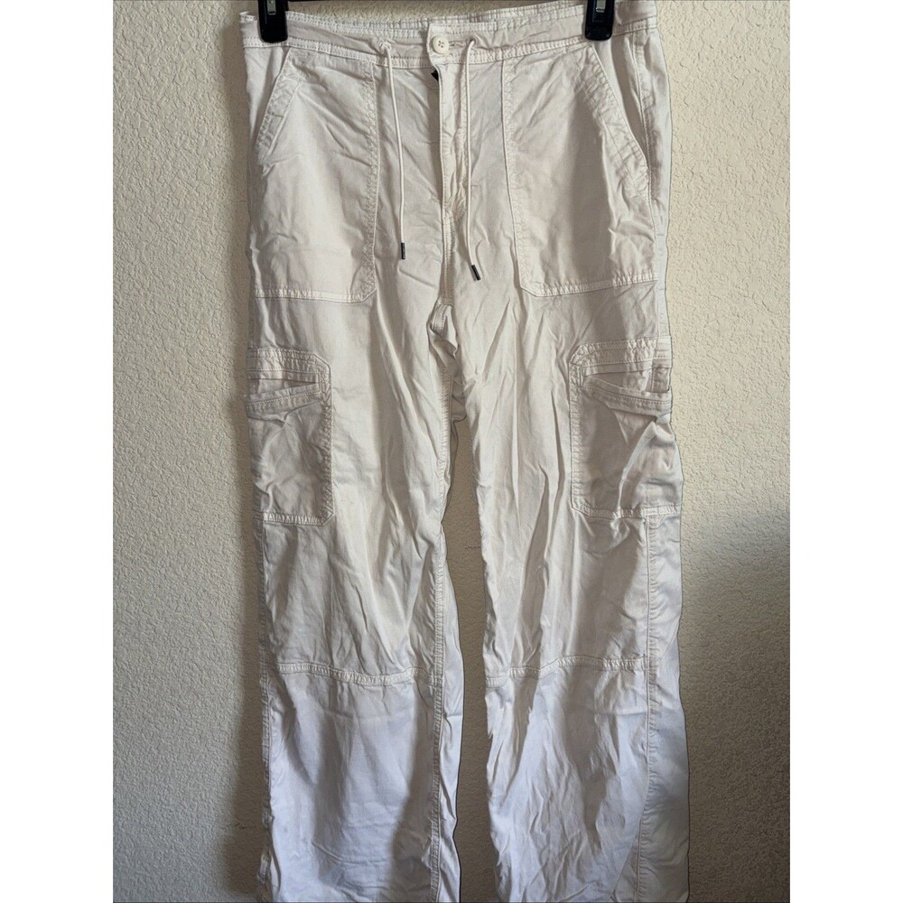 American Eagle Cargo Pants Wide Leg Utility Stretch Gorpcore Tan 10 Baggy Soft